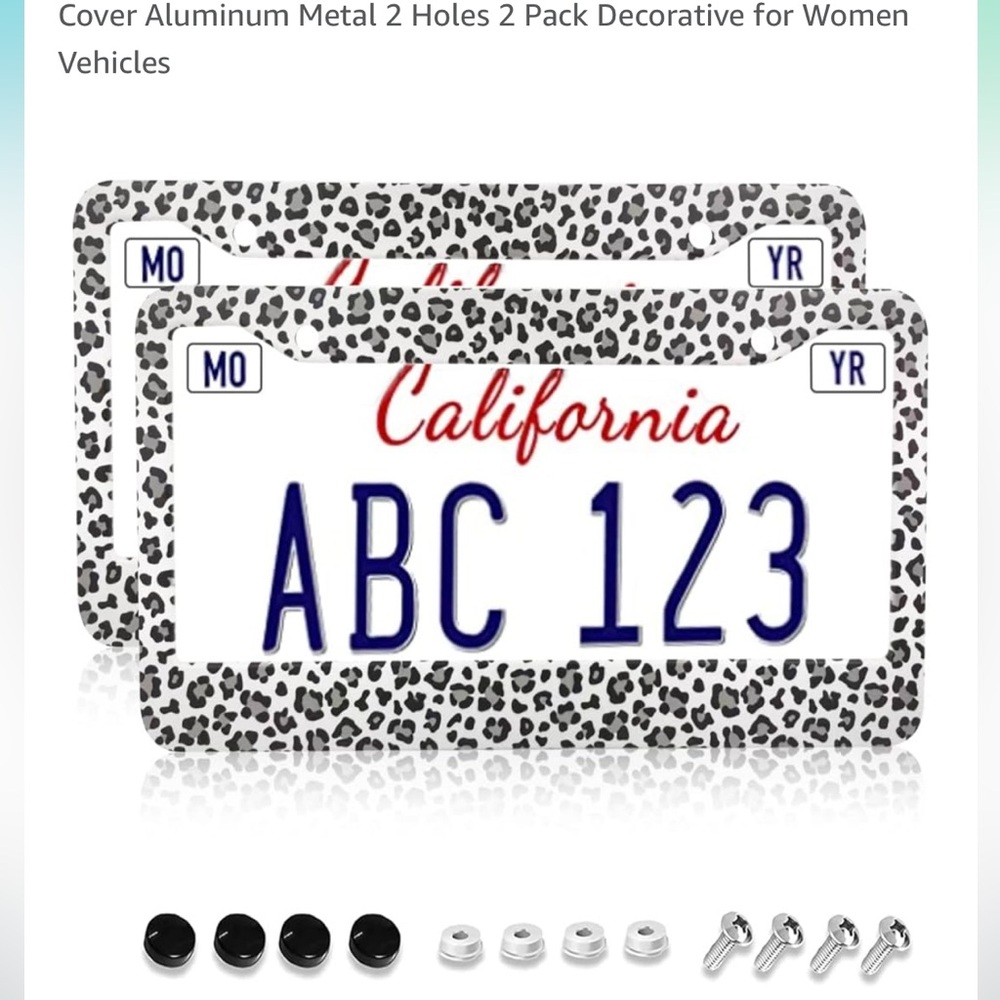 Cheetah Print License Plate Frames